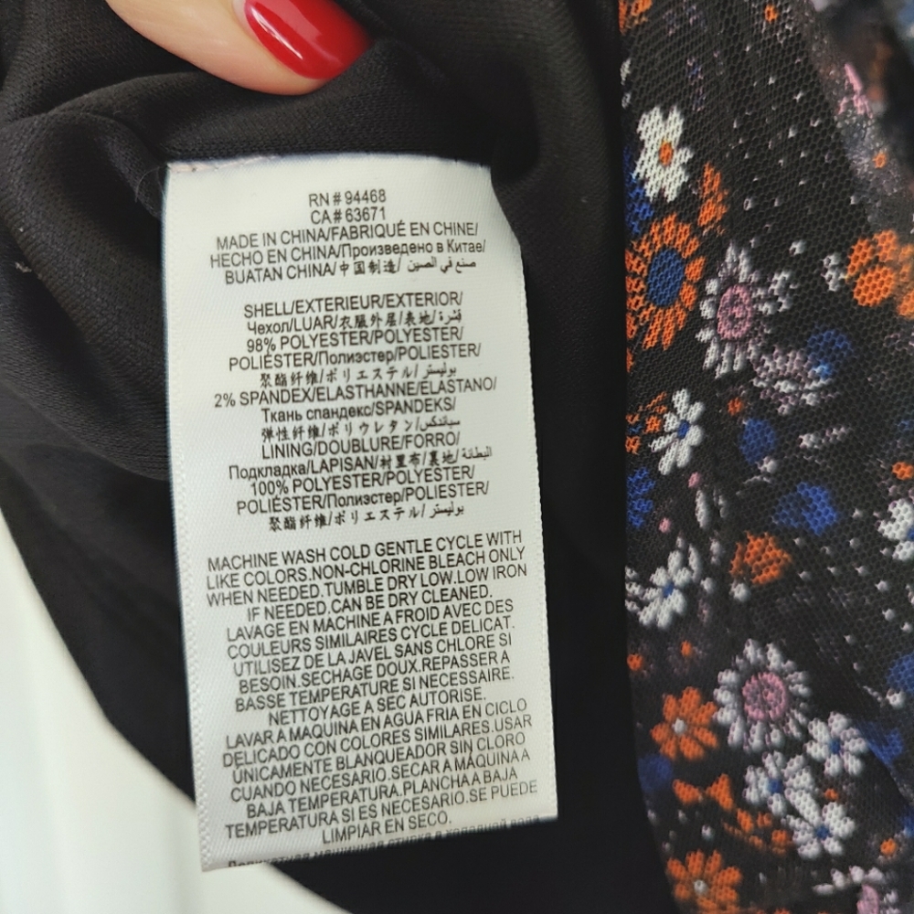 BCBGeneration Dark Mesh Floral Mini Dress | 8 - Picture 16 of 16